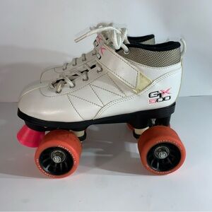 White Pacer GTX 500 Womens Quad Roller Skates Size 5 Mach 5 Wheels